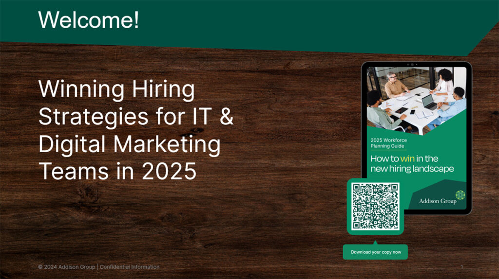 Addison Group Workforce Planning Guide IT Webinar Header Image