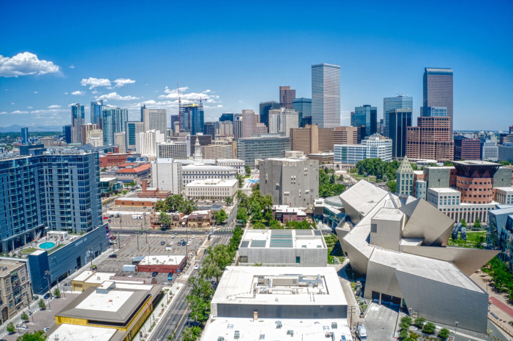 Addison Group's Denver location page header image is a picture of the Denver skyline