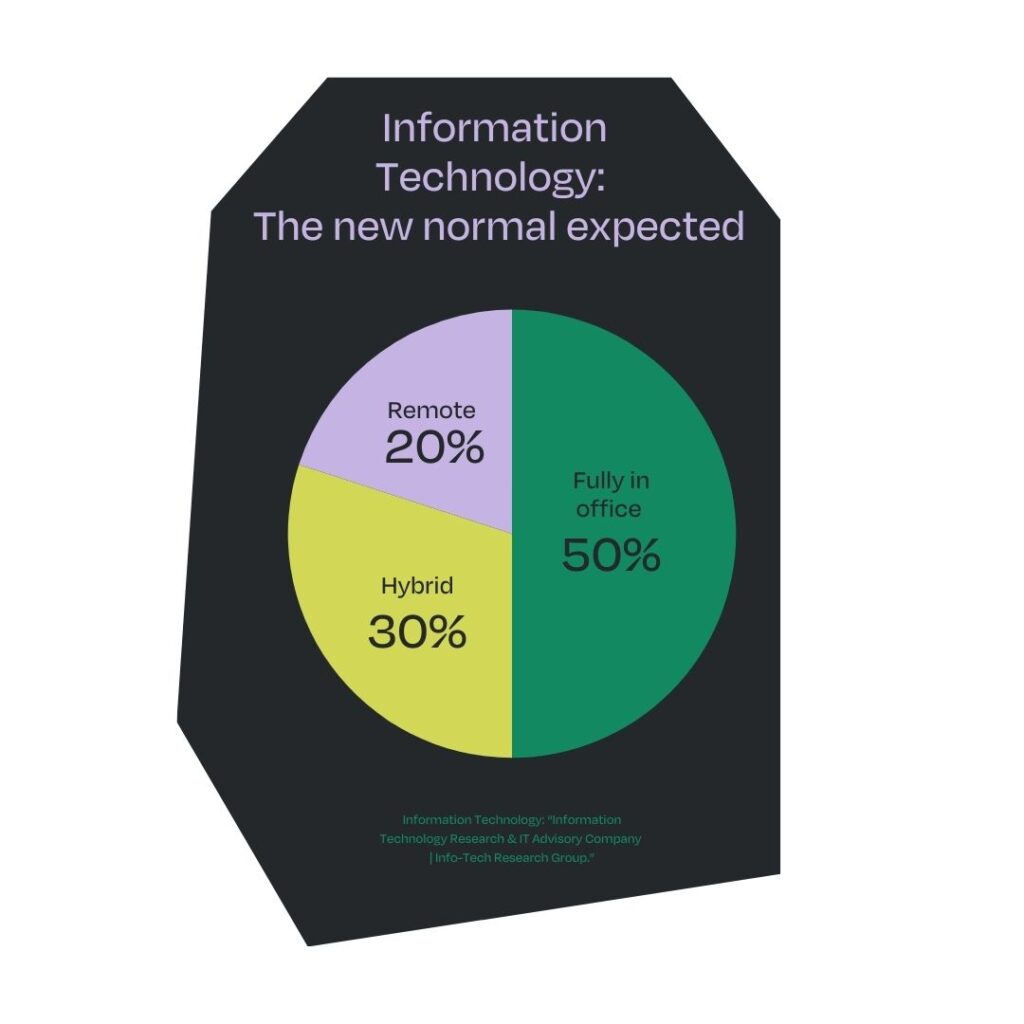Stat showing the breakdown of different work models in IT
