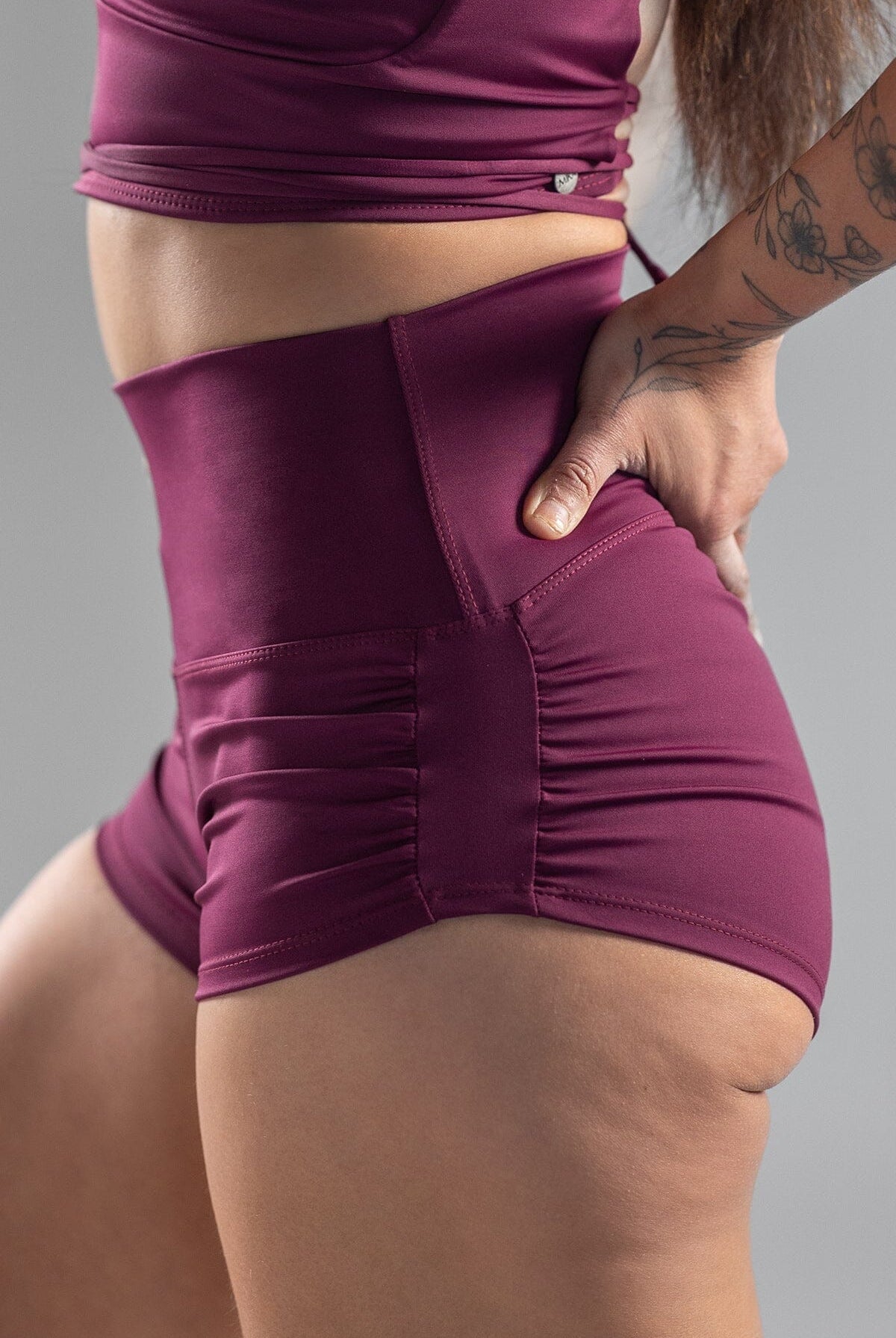 Mika Body Wear - Betty Short - High Waisted Shorts #color_plum