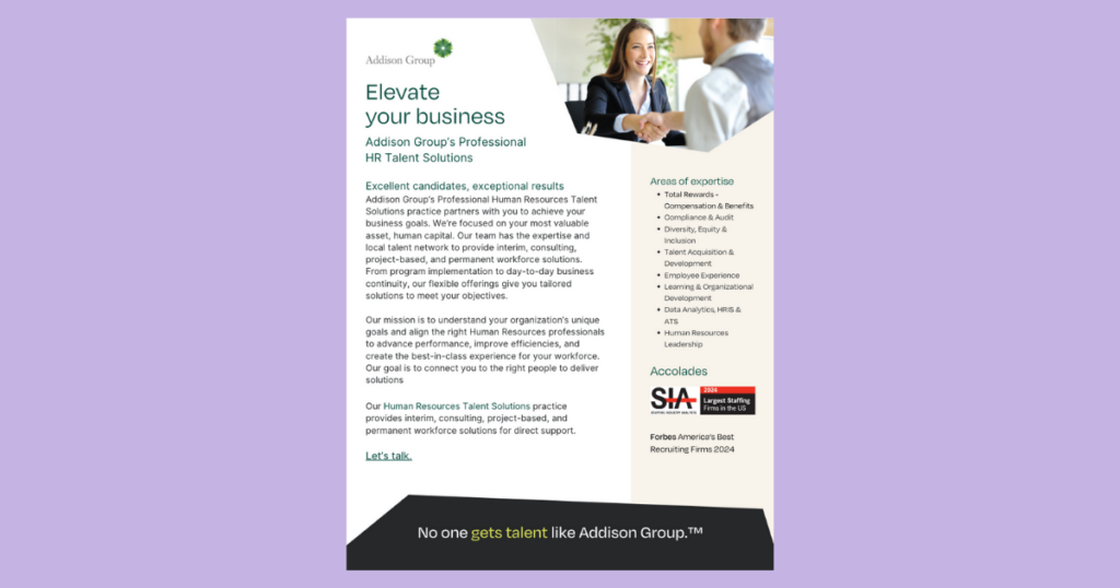Addison Group Talent Solutions Handout