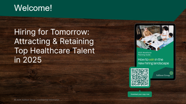Addison Group Webinar Series Healthcare 2025 WPG